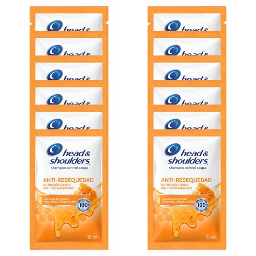 Shampoo H&S Anti-Resequedad - Tira 12 sobres 15ml