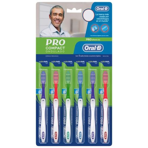 Cepillo Dental Pro Compact Ondulado - Exhibidor 6 unidades