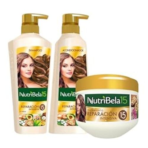 Combo Nutribela Shampoo 400ml + Tratamiento 300ml + Acondicionador 370ml