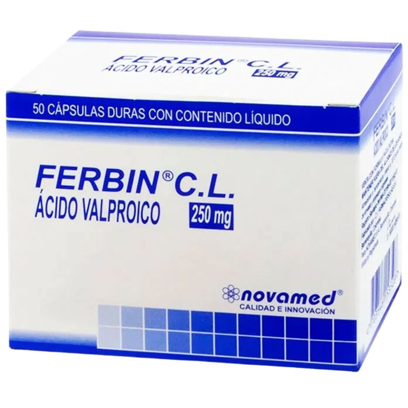 Ferbin CL ácido valproico caja 50 cápsulas