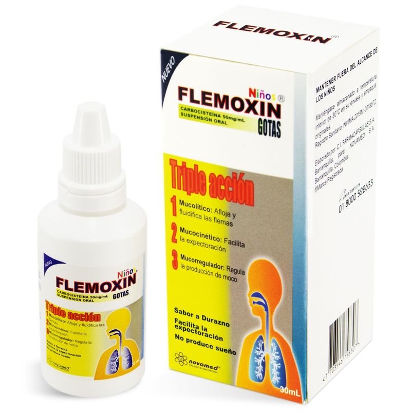 Flemoxin Niño Carbocisteína Suspensión 30 ml