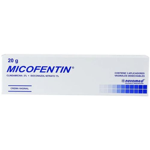 Micofentin Crema Vaginal Clindamicina Fosfato 2.5% Isoconazol Nitrato 0.1% Tubo X 20 Gr Novamed
