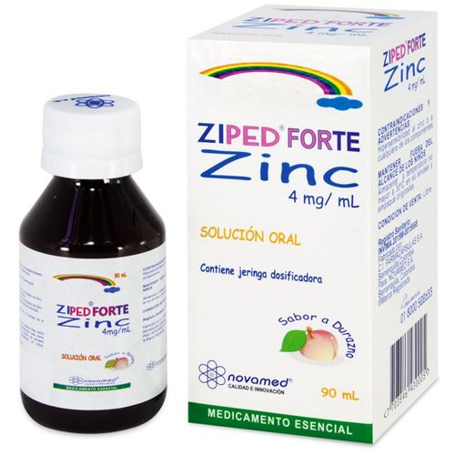 Ziped Solución Forte Sulfato De Zinc 2 Mg/Ml Frasco X 90 Ml Novamed