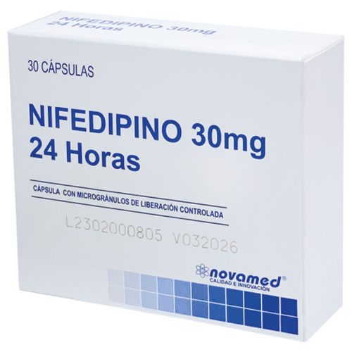 Nifedipino 30 Mg 24 Horas Caja X 30 Cápsulas Novamed