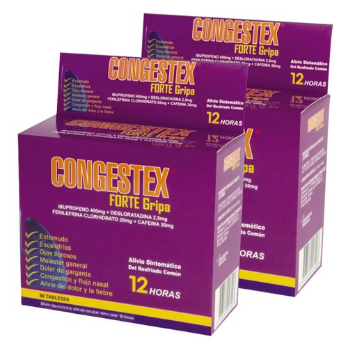 Prepack Congestex Forte Gripa 80 Tabletas (Pague 1 Lleve 2)