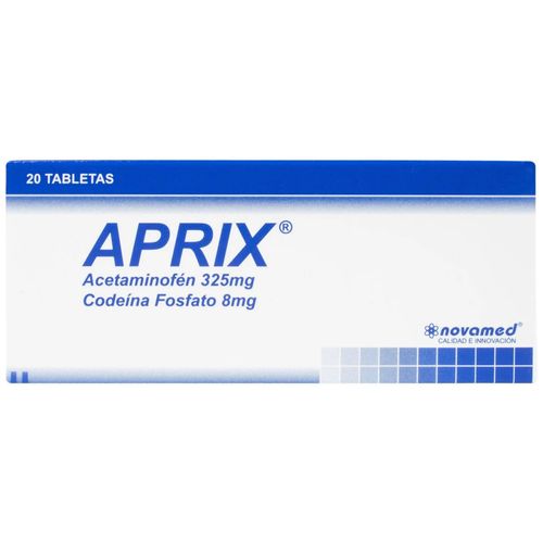 Aprix F Acetaminofén Codeína Fosfato 325 Mg/8 Mg Caja X 20 Tabletas Novamed