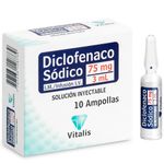 Diclofenaco 75mg/3ml caja x10 ampollas Vitalis
