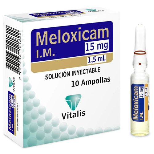 Meloxicam 15 Mg/1.5 Ml Caja X 10 Ampollas Vitalis