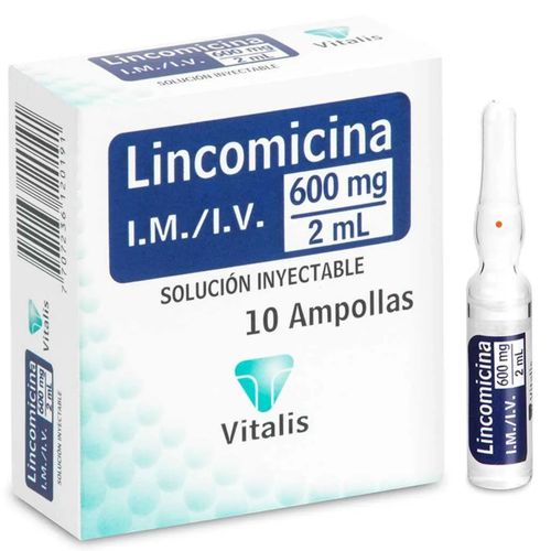 Lincomicina 600 Mg/2 Ml Caja X 10 Ampollas Vitalis