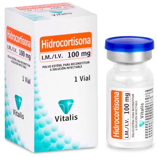 Hidrocortisona 100 Mg Inyectable Caja X 1 Vitalis