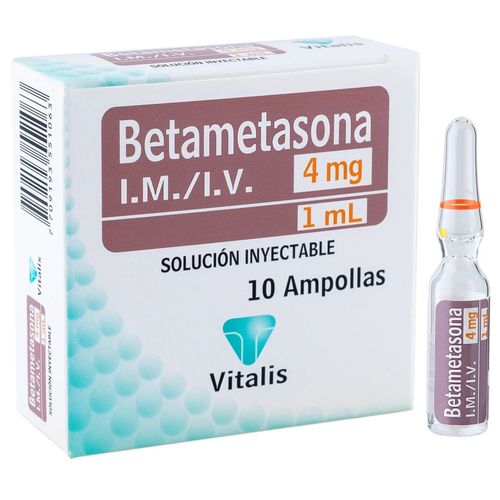 Betametasona 4 Mg /1 Ml Caja X 10 Ampollas Vitalis