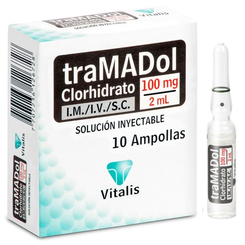 Tramadol 100 Mg/1 Ml Caja X 10 Ampollas Vitalis