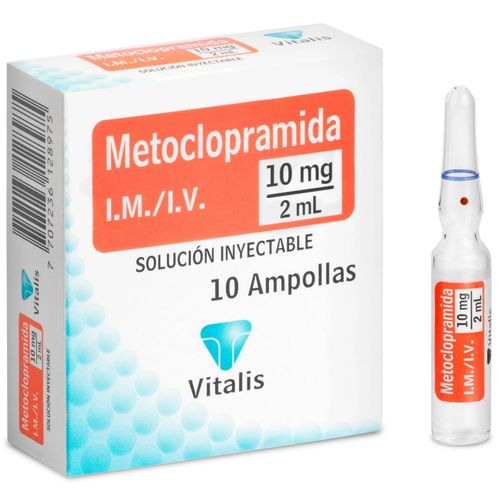 Metoclopramida 10 Mg/2 Ml Caja X 10 Ampollas Vitalis