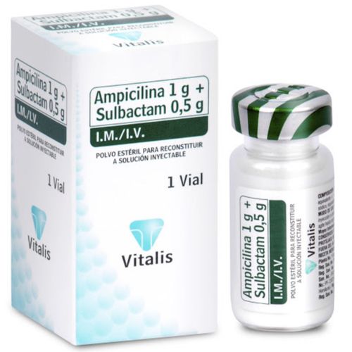 Ampicilina + Sulbactam 1 G/0.5 Caja X 1 Ampolla Solución Inyectable Vitalis