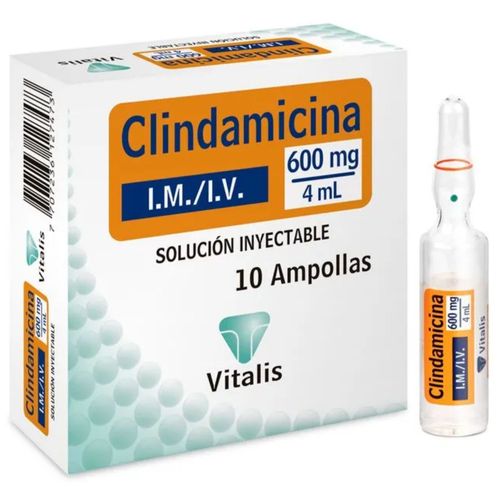 Clindamicina 600 Mg/4 Ml Caja X 10 Ampollas Vitalis
