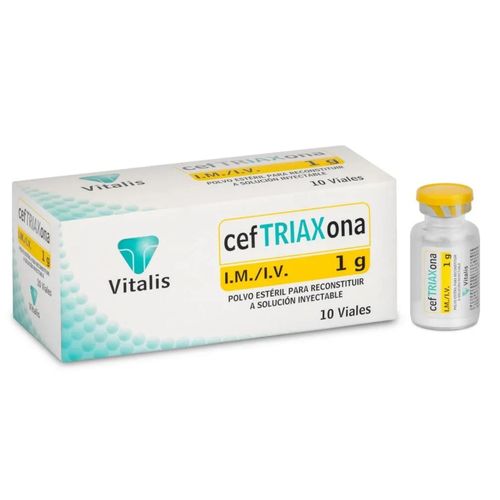 Ceftriaxona 1 Gr Inyectable Caja X 10 Ampollas Vitalis