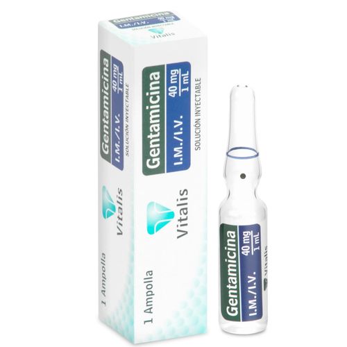 Gentamicina 40 Mg/1 Ml Caja X 1 Ampollas Solución Inyectable Vitalis