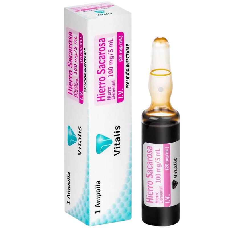 Hierro Sacarosa 100 mg 1 Ampolla Vitalis
