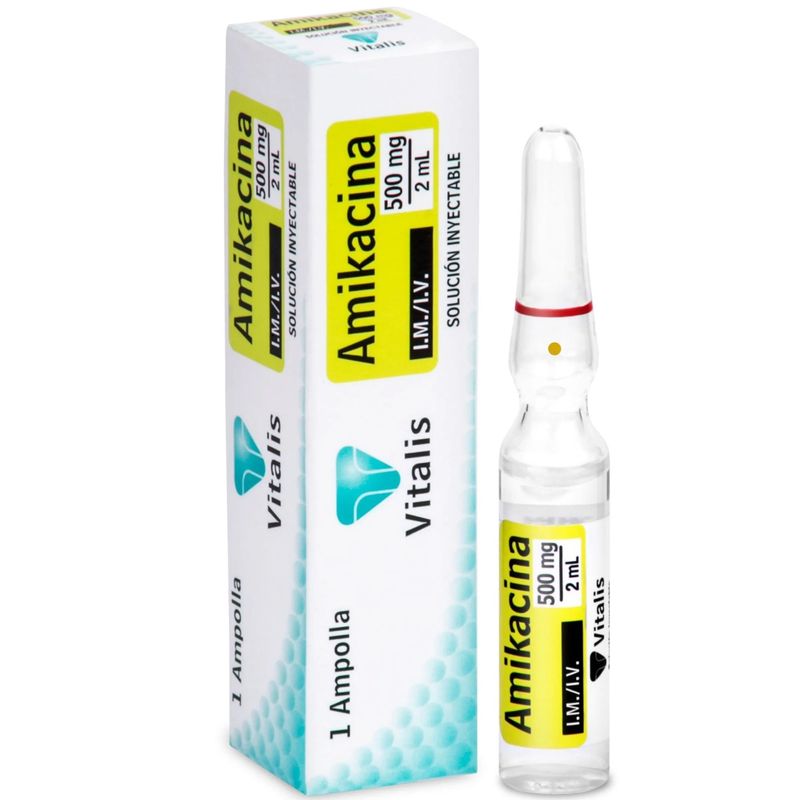 Amikacina 500 mg 2 ml caja 10 ampollas