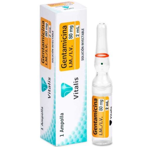 Gentamicina 80 Mg/2 Ml Inyectable Caja X 1 Ampolla Vitalis