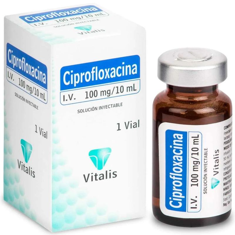 Ciprofloxacina inyectable 100 mg 1 ampolla