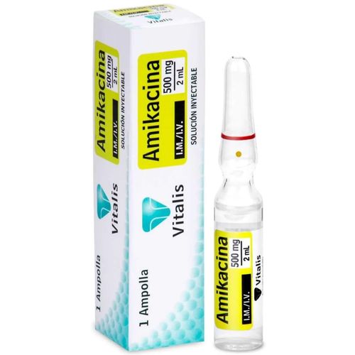 Amikacina 500 Mg/2Ml Inyectable Caja X 1 Unidad Vitalis