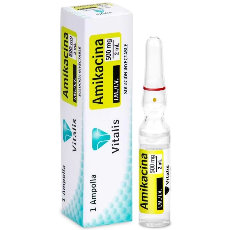 Amikacina 500 mg 2 ml inyectable 1 unidad
