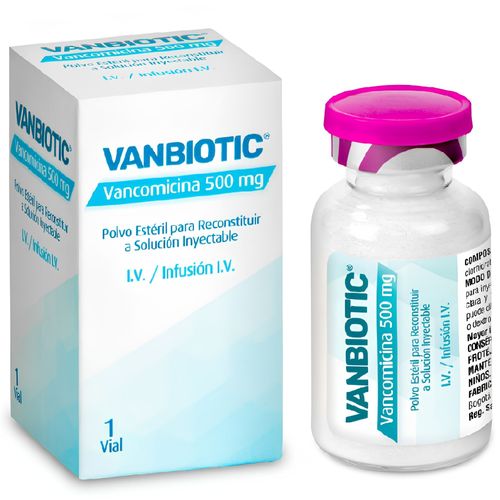 Vancomicina 500 Mg Vanbiotic Caja X 1 Ampolla Solución Inyectable Vitalis