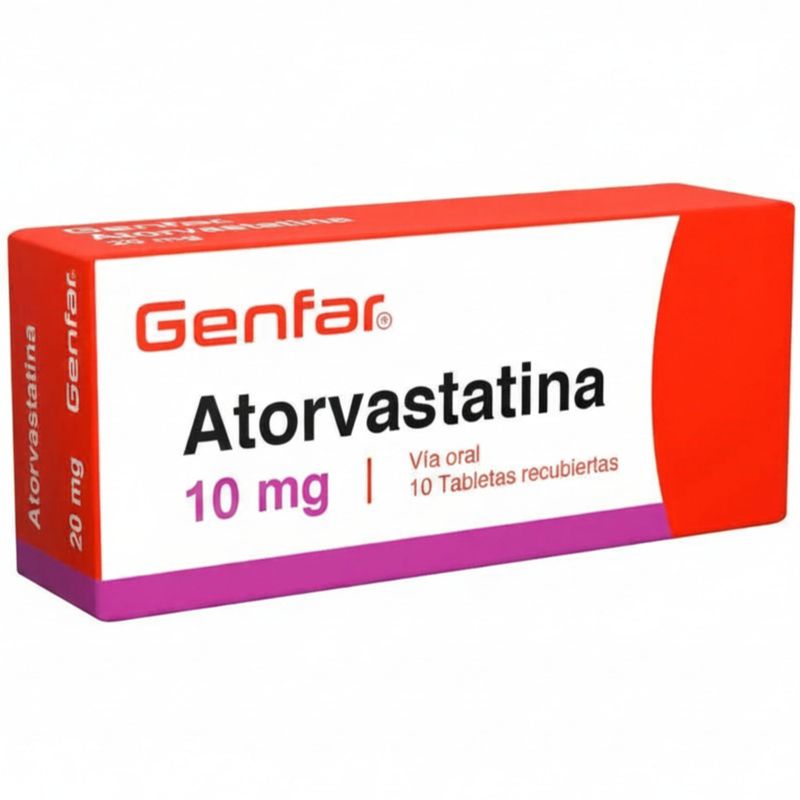 Atorvastatina 10 Mg Caja X 10 Tabletas Genfar