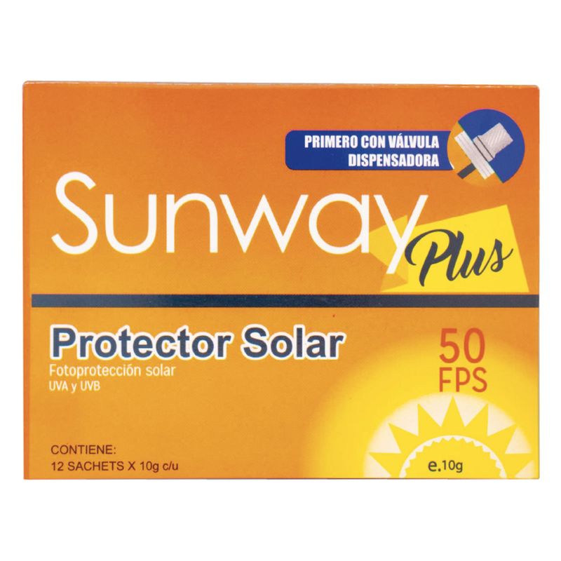 Protector Solar Spf 50 Sunway Plus 12 Sachet