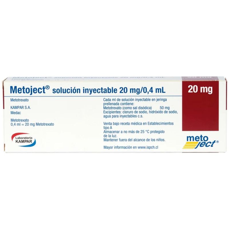 Metoject 20 mg Solución Inyectable Rx