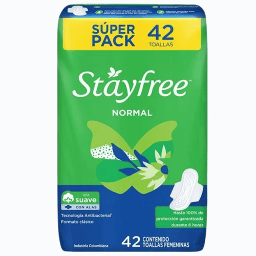 Toallas Higiénicas Stayfree Alas Clásica Gel Display 42 Unidades Johnson