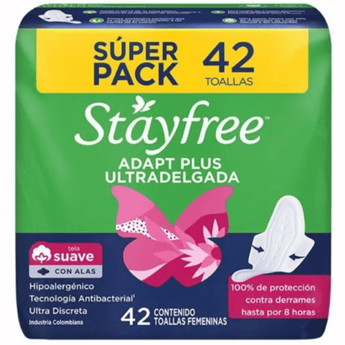 Toallas Higiénicas Stayfree Adapt Plus Ultradelgada Verde Paquete X 42 Un Johnson