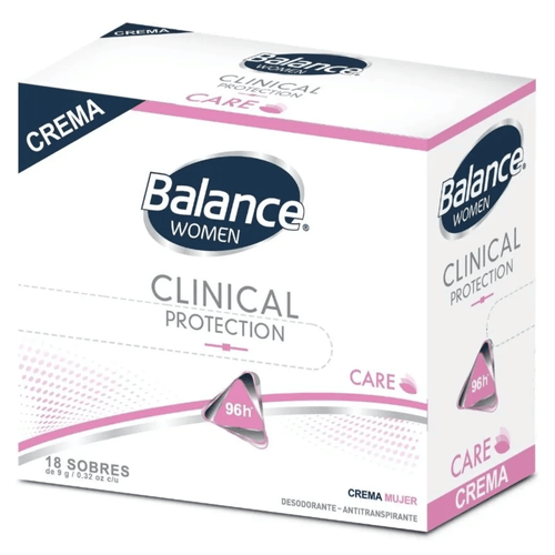 Desodorante Balance Crema Clinical Women Caja X 18 Sobres 9 Gr Henkel