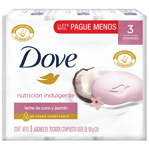 Jabón Dove Leche Coco 90 Gr X 3 Unidades Unilever