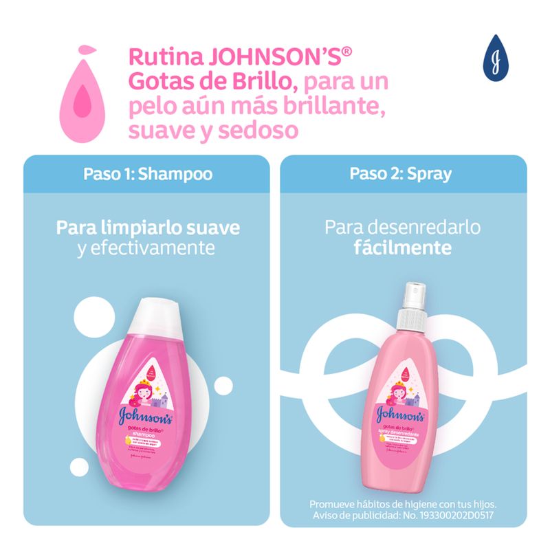 Johnson Baby champú gotas de brillo 200 ml