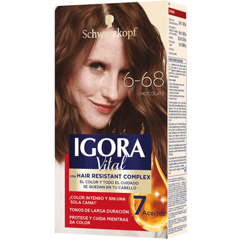 Tinte Igora Vital Chocolate + Tubo X 50 Ml Estuche 6-68 Henkel