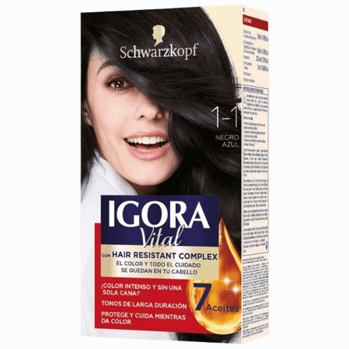 Tinte Igora Vital Negro Azul + Tubo X 50 Ml Estuche 1-1 Henkel