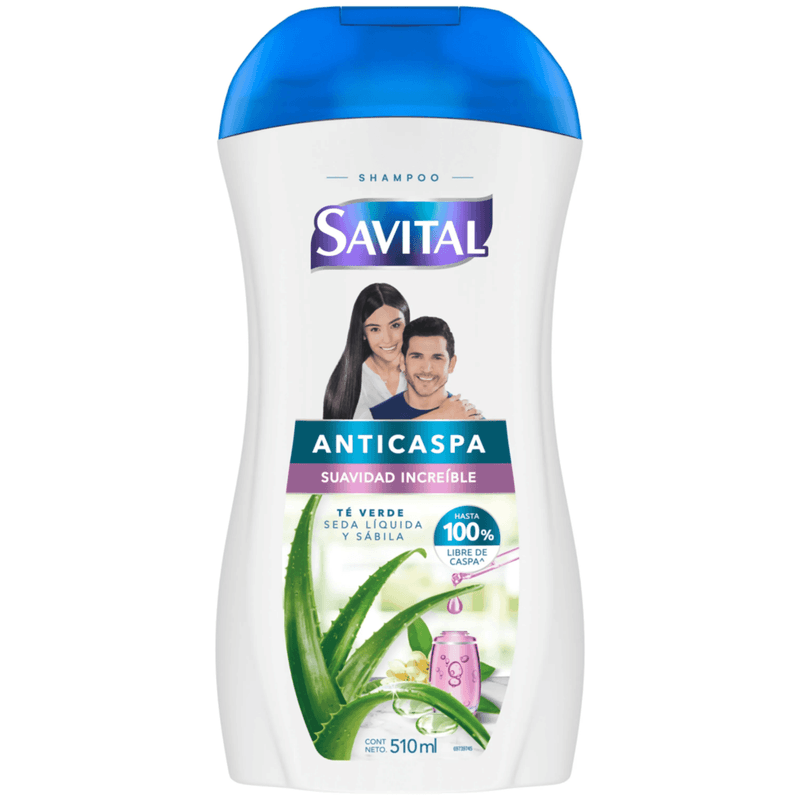 Shampoo Savital Anticaspa Té Y Seda 510 Ml