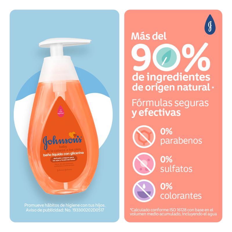 Johnson baño líquido pies a cabeza 200 ml