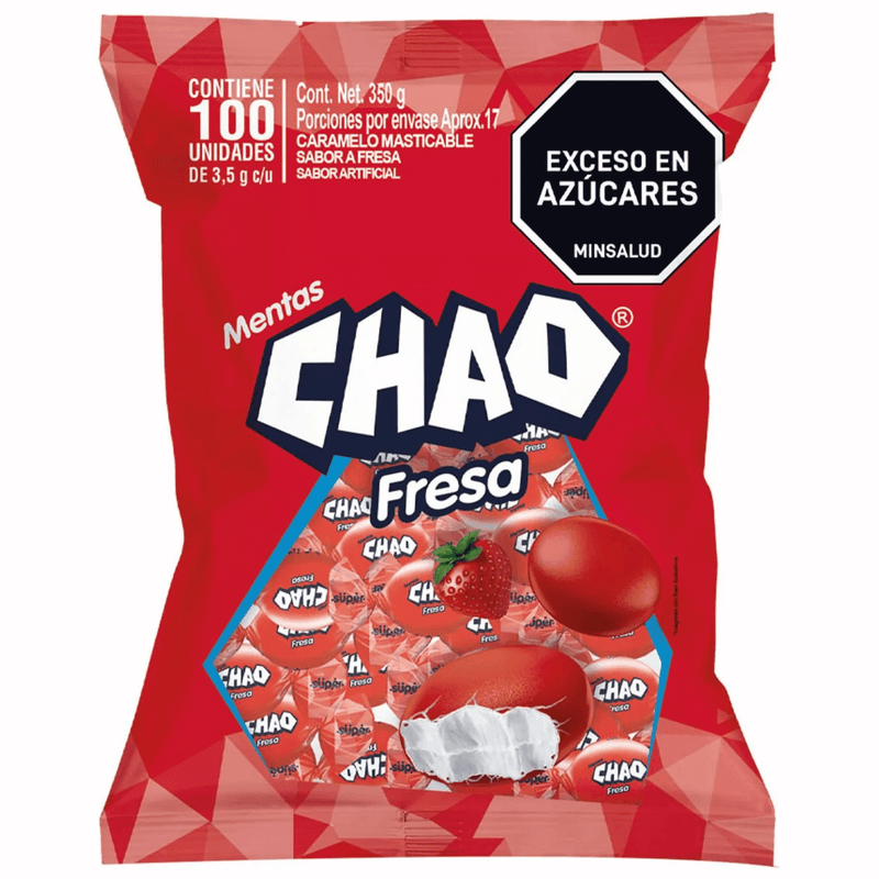 Menta Chao fresa bolsa x100 unidades dulces