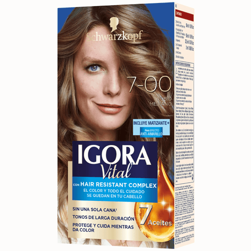 Tinte Igora Vital Rubio Medio + Tubo X 50 Ml Estuche 7-00 Henkel