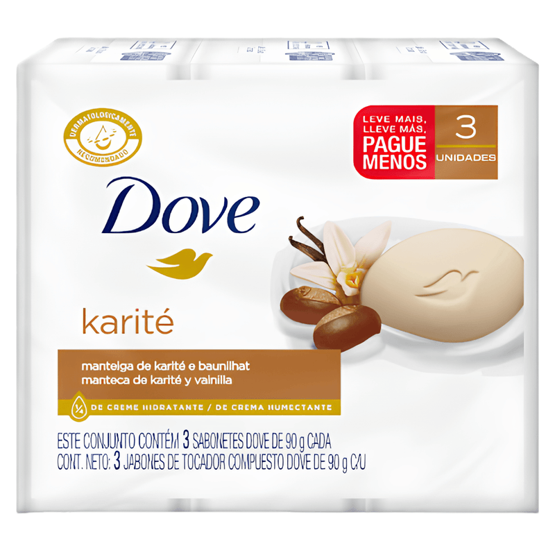 Jabón Dove Karite 3 Unidades 90 Gr Unilever
