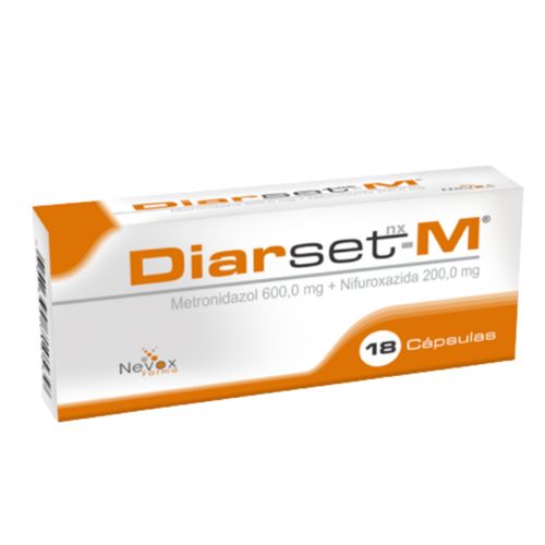 Diarset M Metronidazol Nifuroxazida 600 Mg/200 Mg Caja X 18 Cápsulas Comprimido Nevox