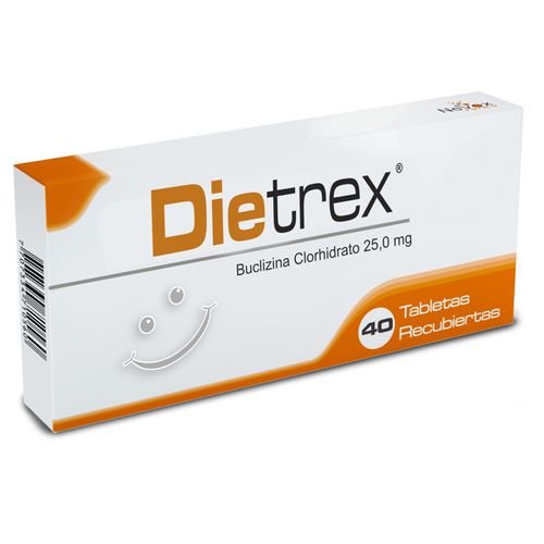 Dietrex Buclizina Clorhidrato 25 Mg Caja X 40 Tabletas Nevox