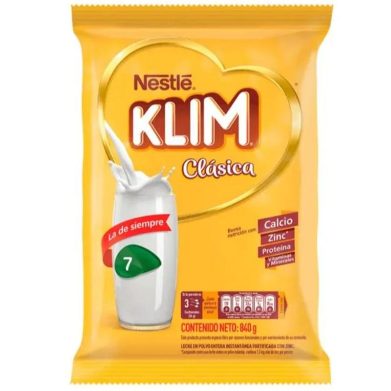 Leche Klim Clásica Fortificada Bolsa 840 Gr