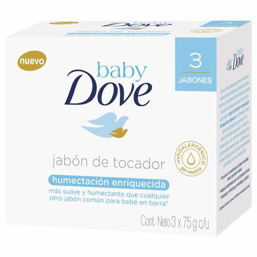 Dove Baby Humectante Enriquecedo 75 Gr 3 Unidades Jabón Unilever