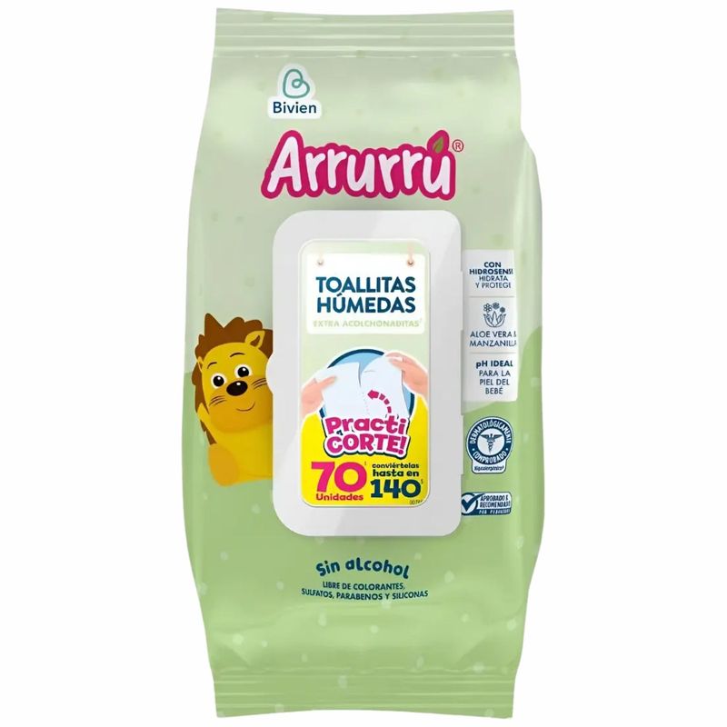 Toallitas Arrurrú Aloe Manzanilla 70 Und