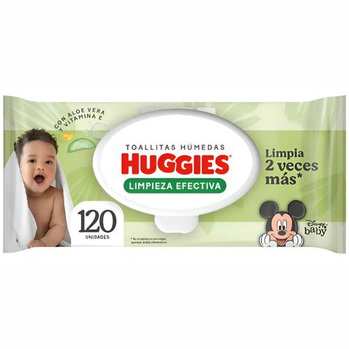 Toallitas Húmedas Huggies Limpieza Efectiva Paquete X 120 Unidad
