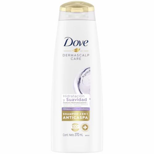 Shampoo Dove Anticaspa Hidratación Y Suavidad 2 En 1 Frasco X 370 Ml Unilever